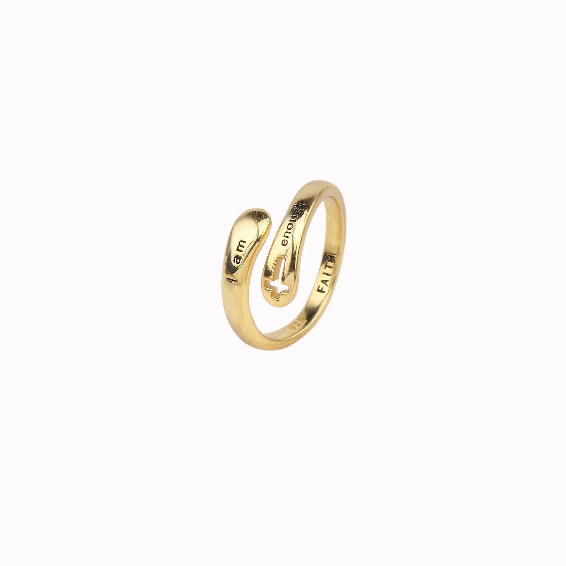 Cross Faith Open Rings Adjustable Sterling Silver Ring Christian Finger Open Rings for Women Mens