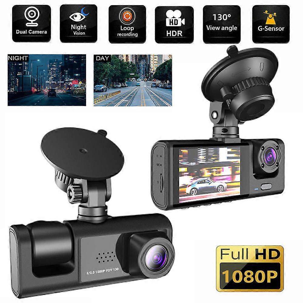 3 Channel Car DVR HD 1080P 3-Lens Inside Vehicle Dash CamThree Way Camera DVRs Recorder Video Registrator Dashcam Camcorder
