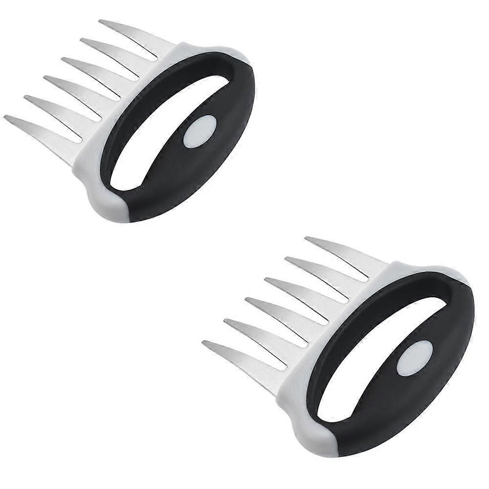 2 Pack Metal Meat Tongs for Shredding Pulled Pork, Chicken, Turkey and Beef - Food Handling and Cutting - Grill Accessories for Smokers or Slow Cooker