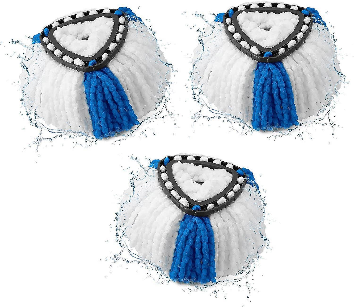 Mop Heads Compatible with vileda 2-in-1 Turbo Mop Replacement Head, Microfibre (Blue, 3 Pack)