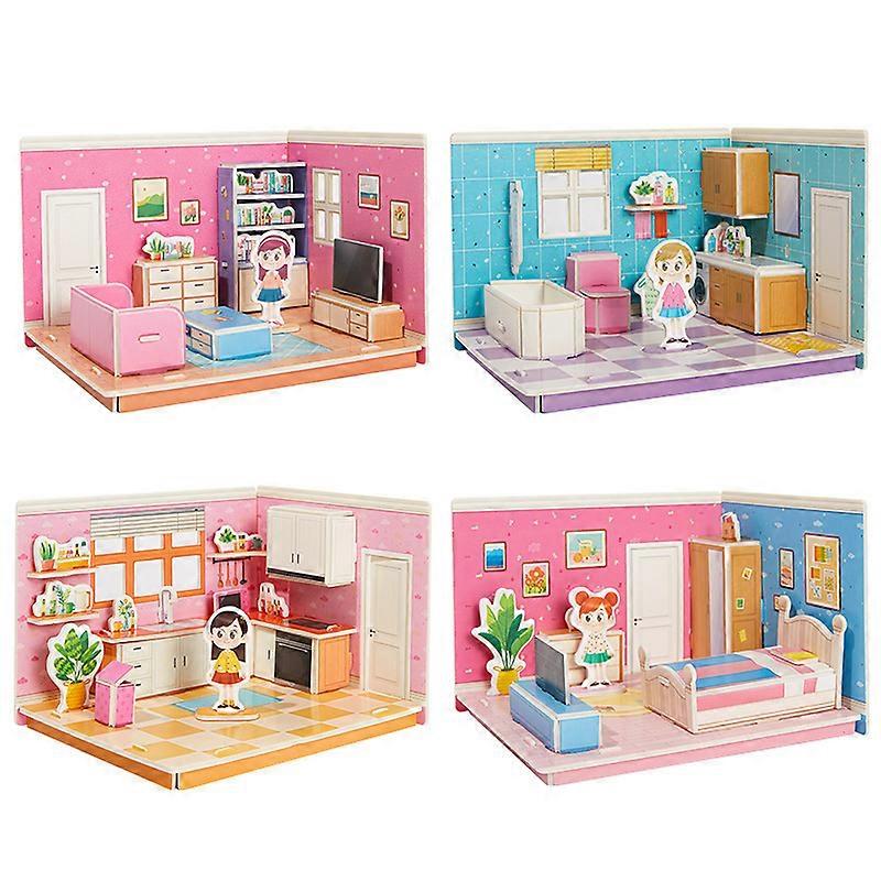 جديد وصول 4PCS دمية رغوة المجلس ثلاثي الأبعاد لغز الوالدين والطفل التفاعلية الأطفال اللعب التعليمية اليدوية DIY