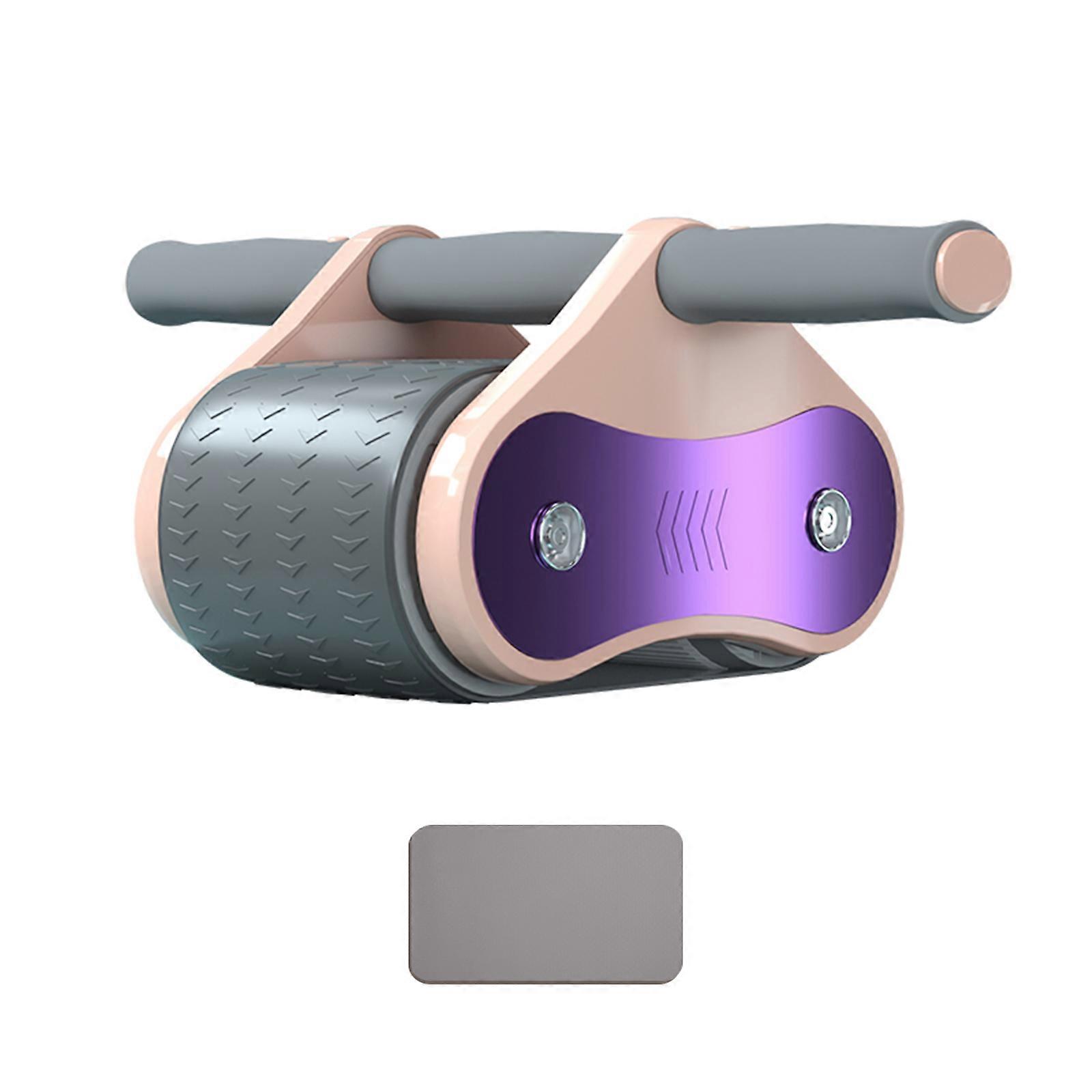 AB Roller with Knee Pad Durable Core Workout Gym for Men Automatic Rebound Scroll Wheel