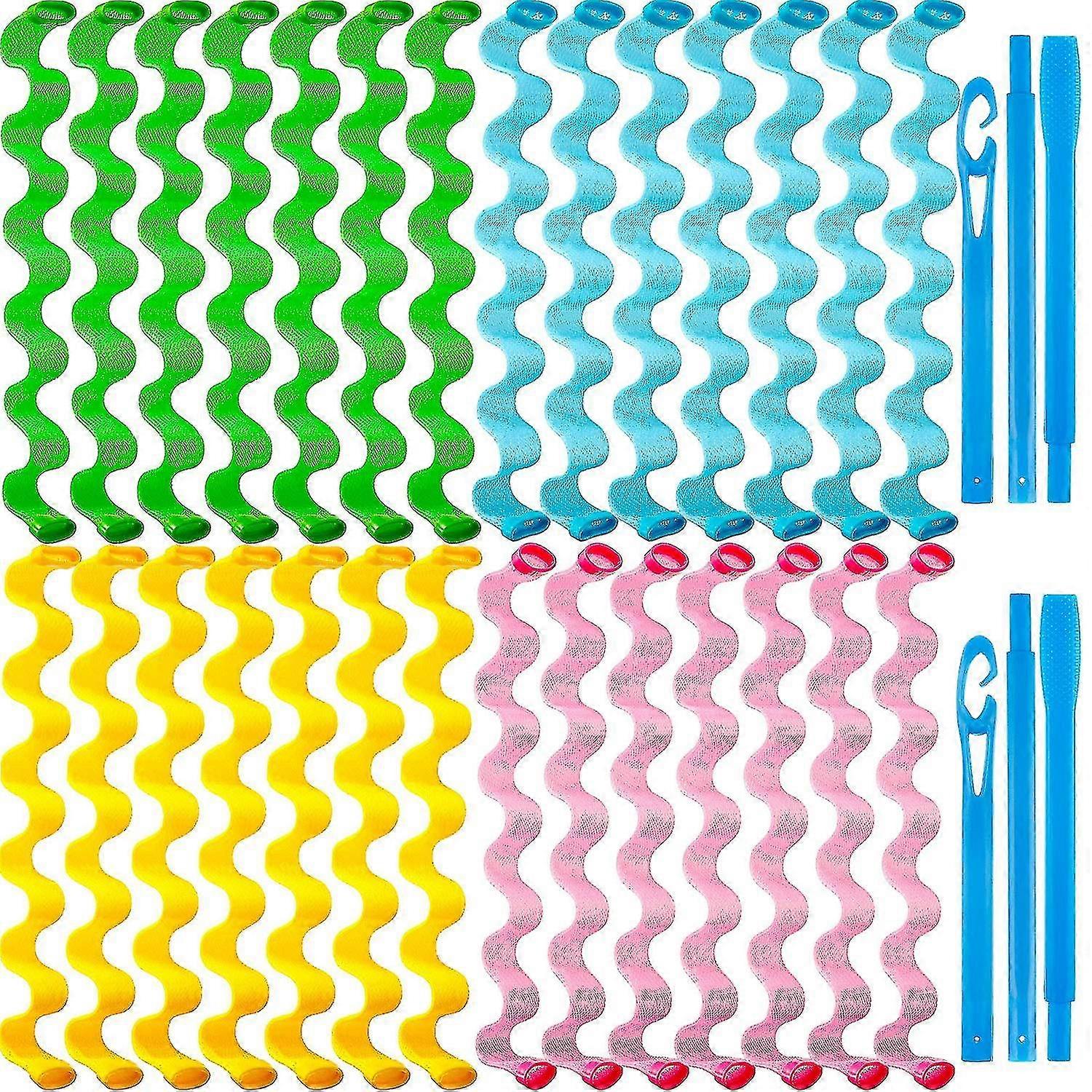 28 stk Hår Curlers Spiral Krøller Ingen Hedebølge Hår Curlers Styling Kit _aoba
