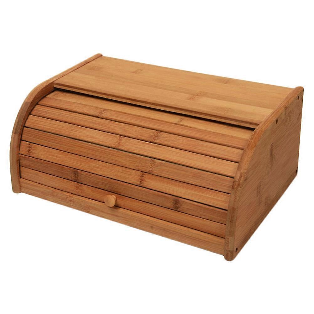 1Pc Wooden Kitchen Bread Box Household Storage Bin Practical Food Container