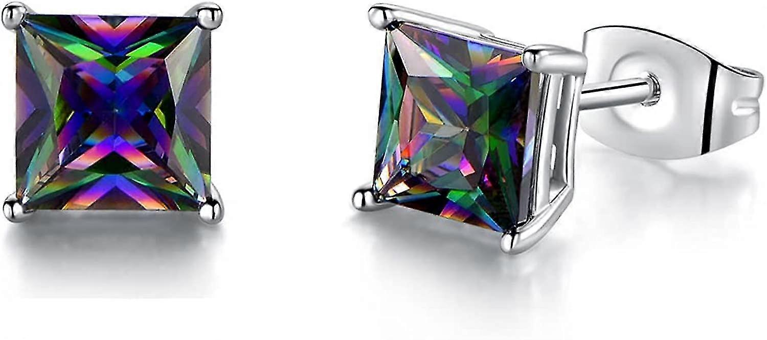 低アレルギー性レインボークォーツイヤリングカラフルなファッションジュエリーギフト女性男性レディース