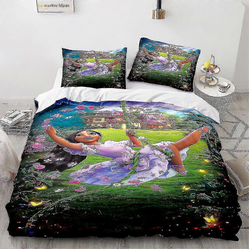 Magic Full House 3d Kinder Bettwäsche Erwachsene Bettdecke Bezug Kissenbezug Heimtextil Dreiteiliges Set Encanto-3 Hohe Qualität
