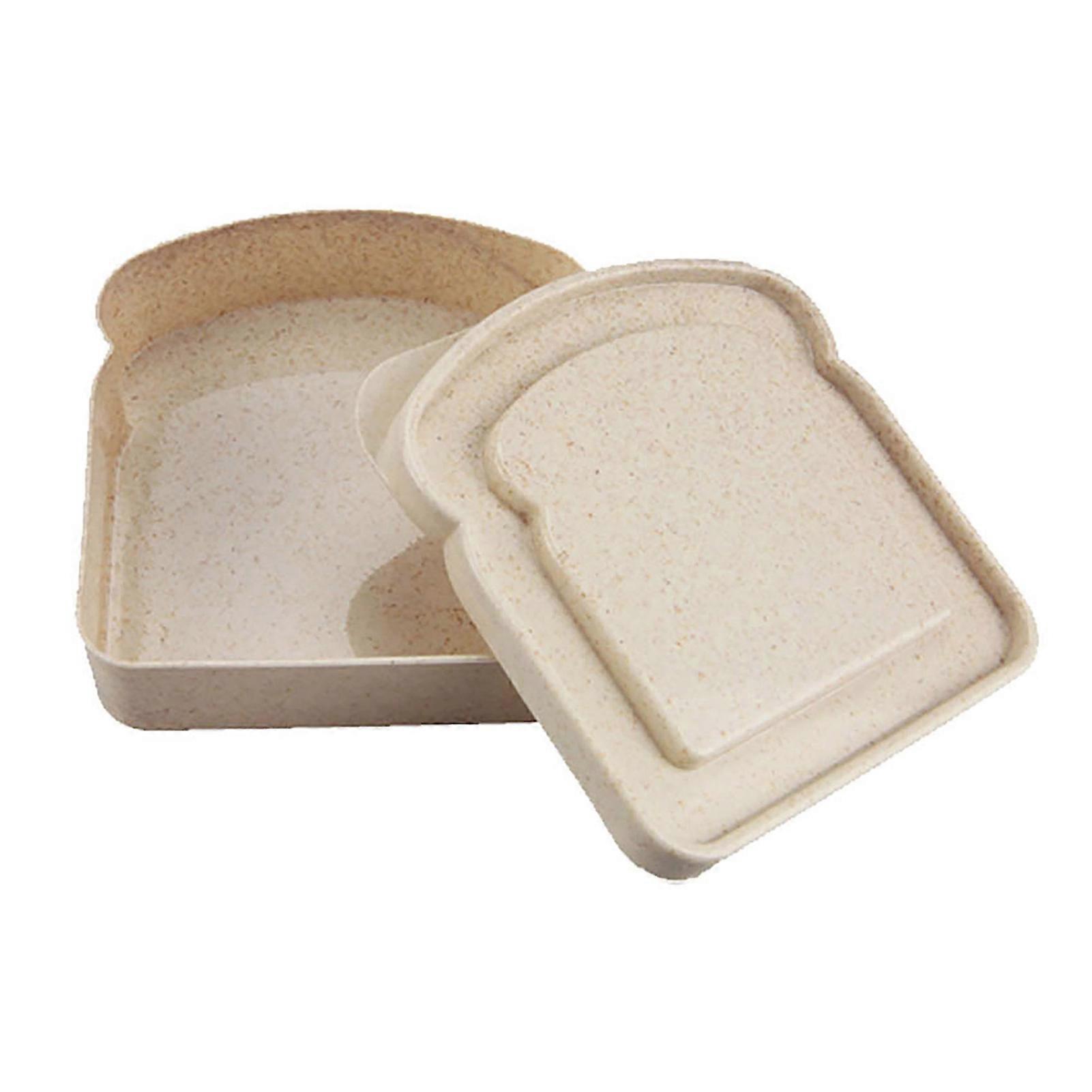 Bento Box with Lid Moisture-proof Easy Clean Toast Shape Portable Sandwich Food Storage Case Daily Use QingHai