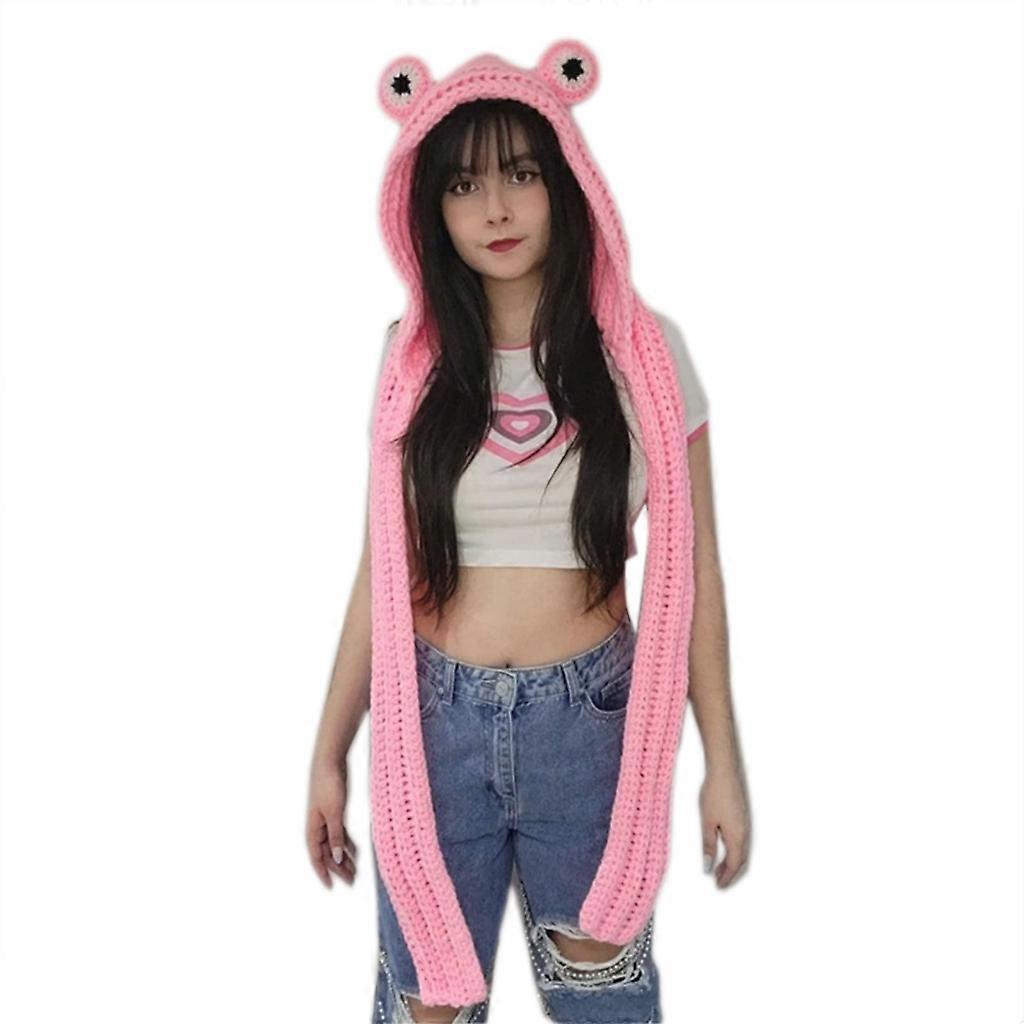 Frog Eye Hat Hooded eșarfă Hat Hooded Shawl Wrap One Piece Hat eșarfă Set