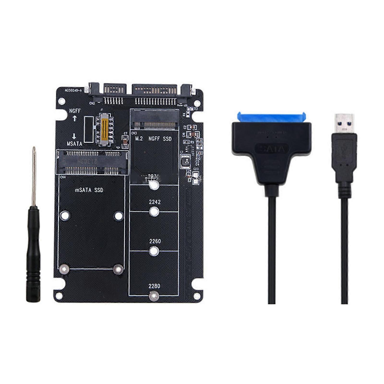 2-in-1 for M.2 NGFF or mSATA to Sata Converter Reader Card with Sata Cable Conve
