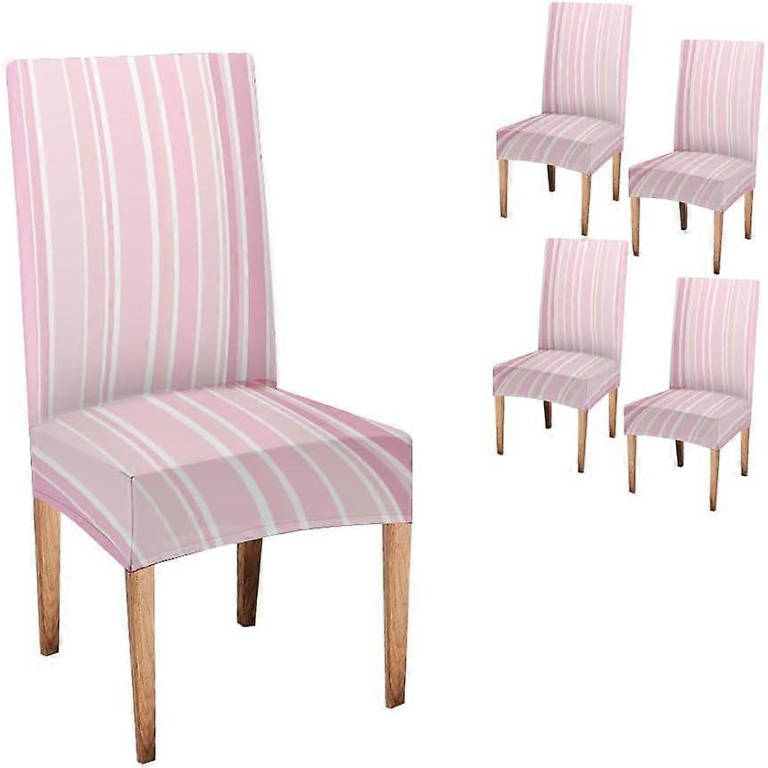 Stripe Cover for Chairs Dining Room 4 Pack Background of Seamless Stripe Pattern Spandex Super Fit Stretch Removable Washable Kitch
