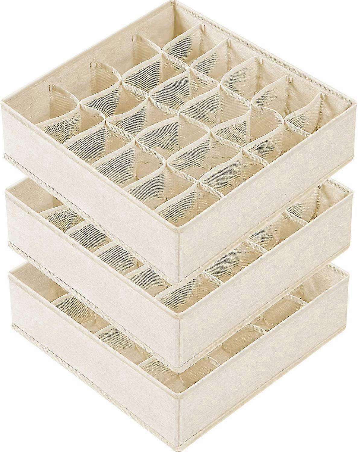 3 Pack Foldable Sock Underwear Organizer for Closet Cabinet