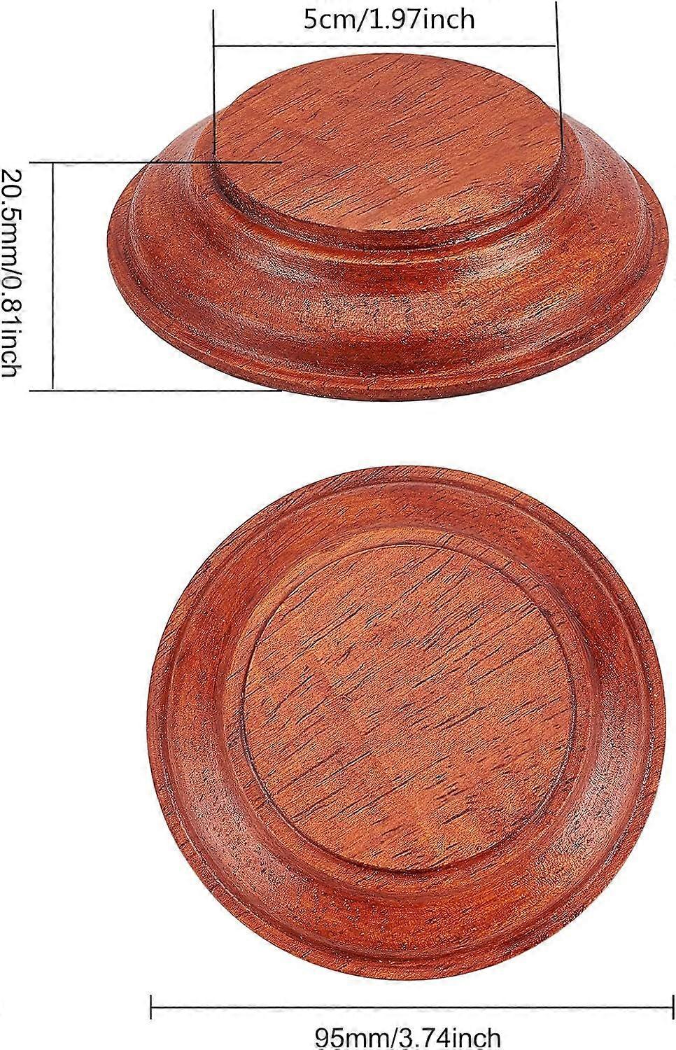 Nature Wood Display Base Round Orange Red Wooden Base 3.8x0.8 inch Wood Display Stand Wooden Pedestal for Figure Toy Model DIY Crafts Display or Home