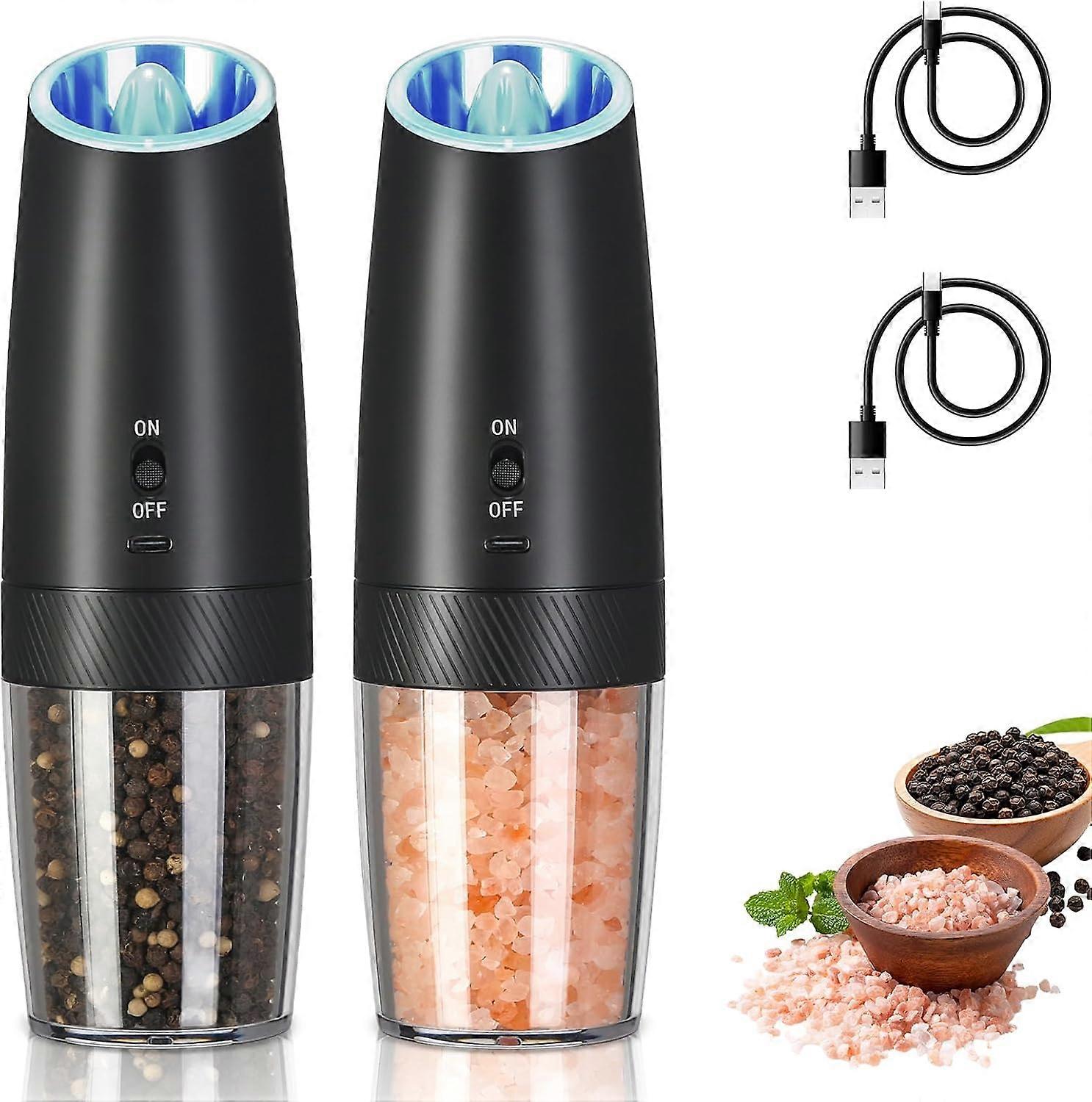 Electric Salt and Pepper Grinder Set, Rechargeable Automatic Design for Easy Use