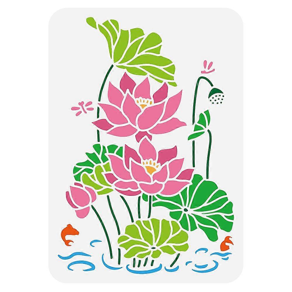 1pc Plastic Drawing Painting Stencils Templates for Painting on Scrapbook Fabric Tiles Floor Furniture Wood Rectangle Flower 29.7x21cm