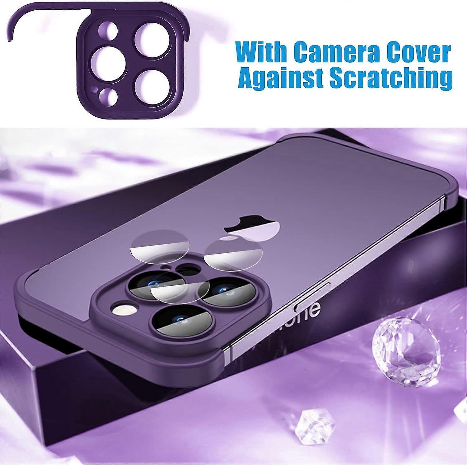 Frameless Case for iPhone 15 Pro Slim Soft TPU Shockproof Cover Minimalist Protective Bumper Phone Case with Camera Lens Protector