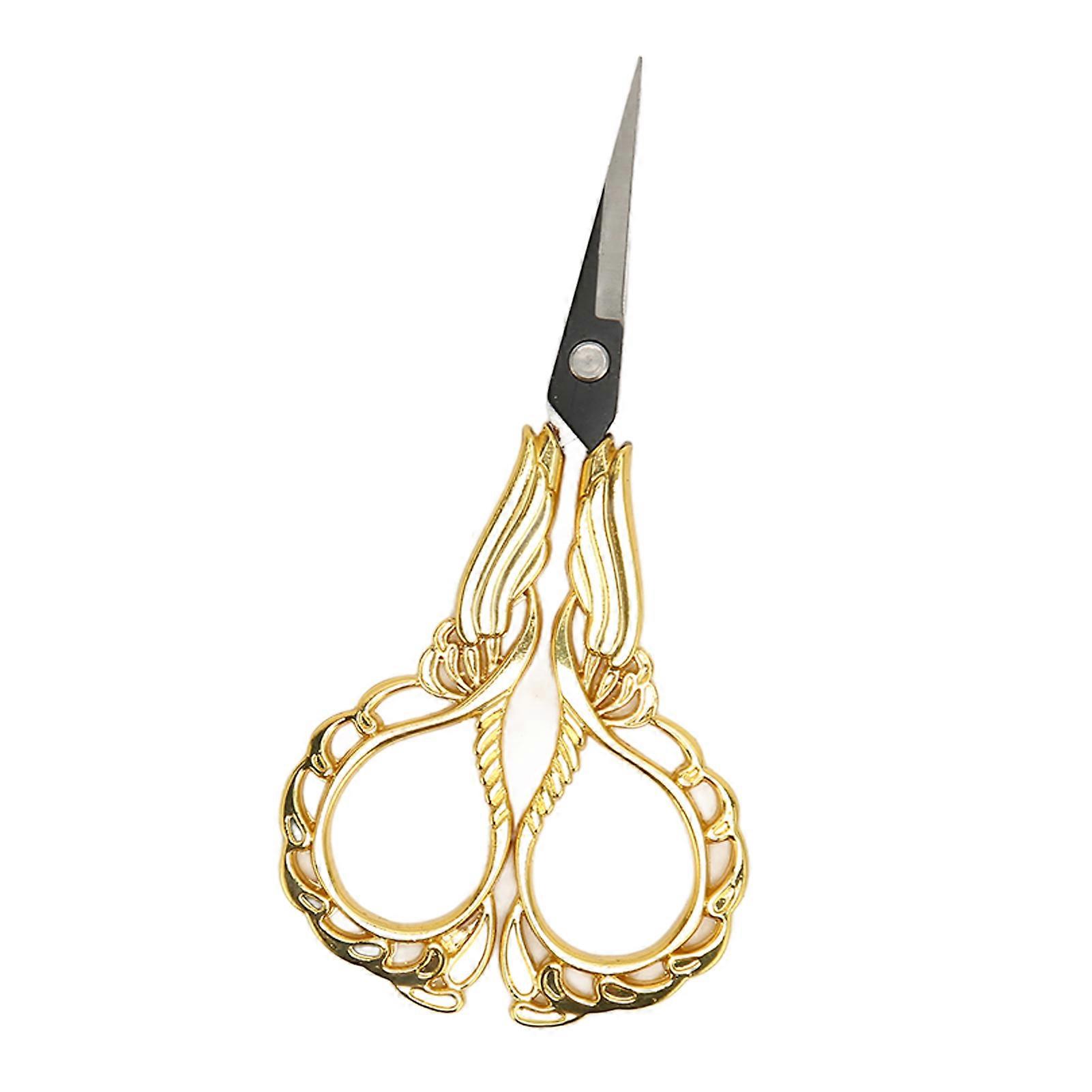 Sharp Stainless Steel Embroidery Scissors Small Gold with Pointed Tip
