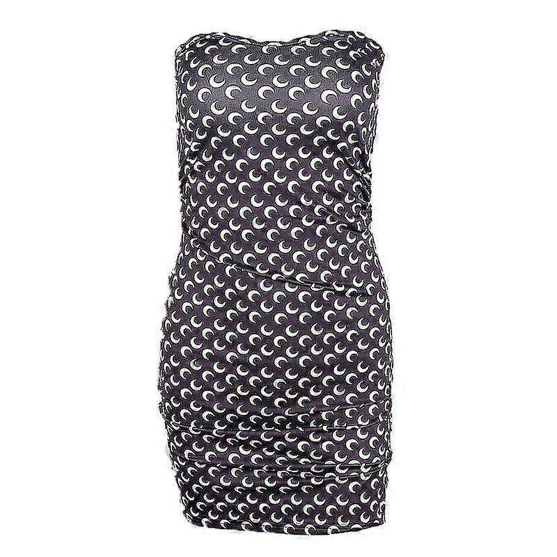 Song Zhiya Same Style Slim Printed Tube Top Dress With Hip Skirt