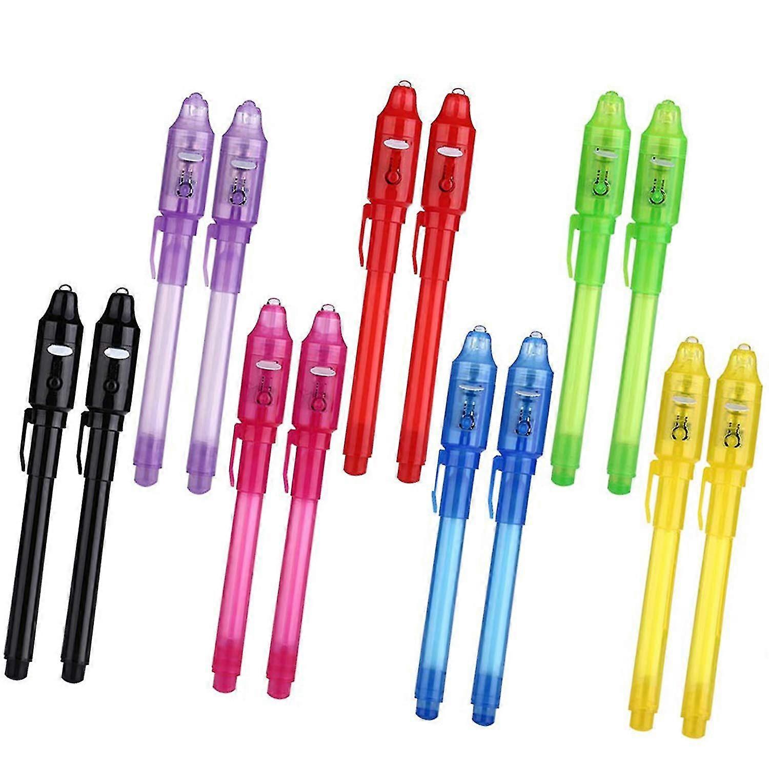 Invisible Ink Pen, Pen Invisible Disappearing Ink Pen With Uv Light Magic Marker For Secret Message And Kids Party Christmas Toy 14pcs,4317