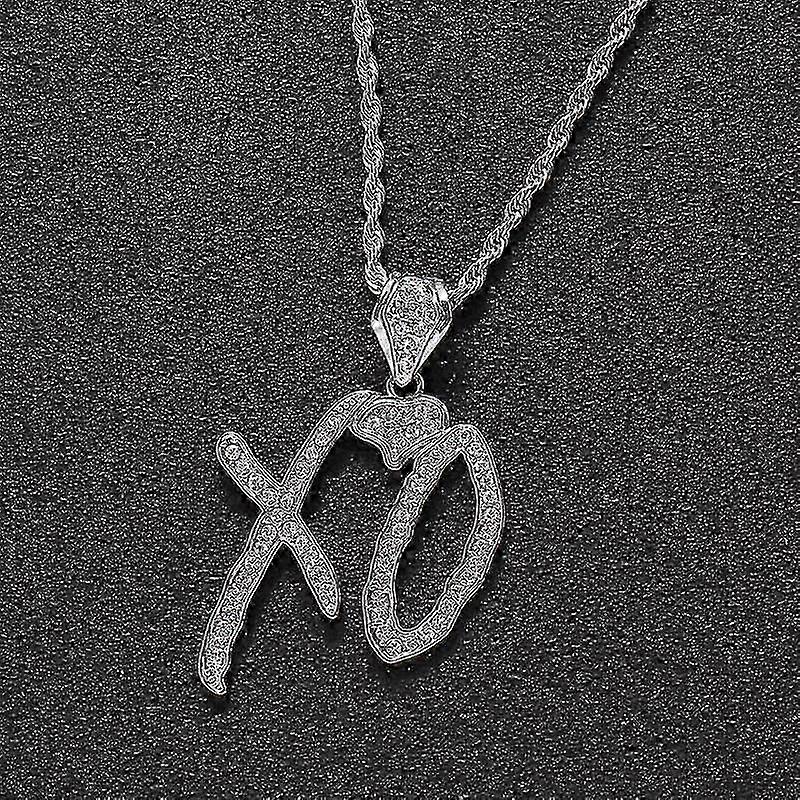 Portachiavi Hip Hop XO Unise – Ciondolo Con Lettera E Zirconia Cubica – Regalo Creativo Per Donne E Uomini – Oro/Argento