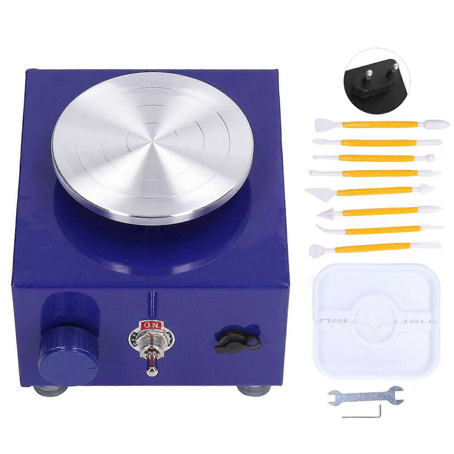 Mini Pottery Wheel Bright Color Compact Structure Easy Operation Rustproof Stable Highly Durable Kid