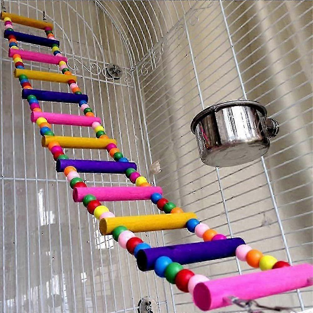 Bird Parrot Toys, Naturals Rope Colorful Step Ladder Swing Bridge