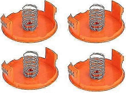 (4 Spool Covers + 4 Springs) Replacement Spool Cap For Compatible With Black Decker Gh900 Lst201 Gh600 Nst2018 Cst2000, Weed Eater Wacker Cap Cover