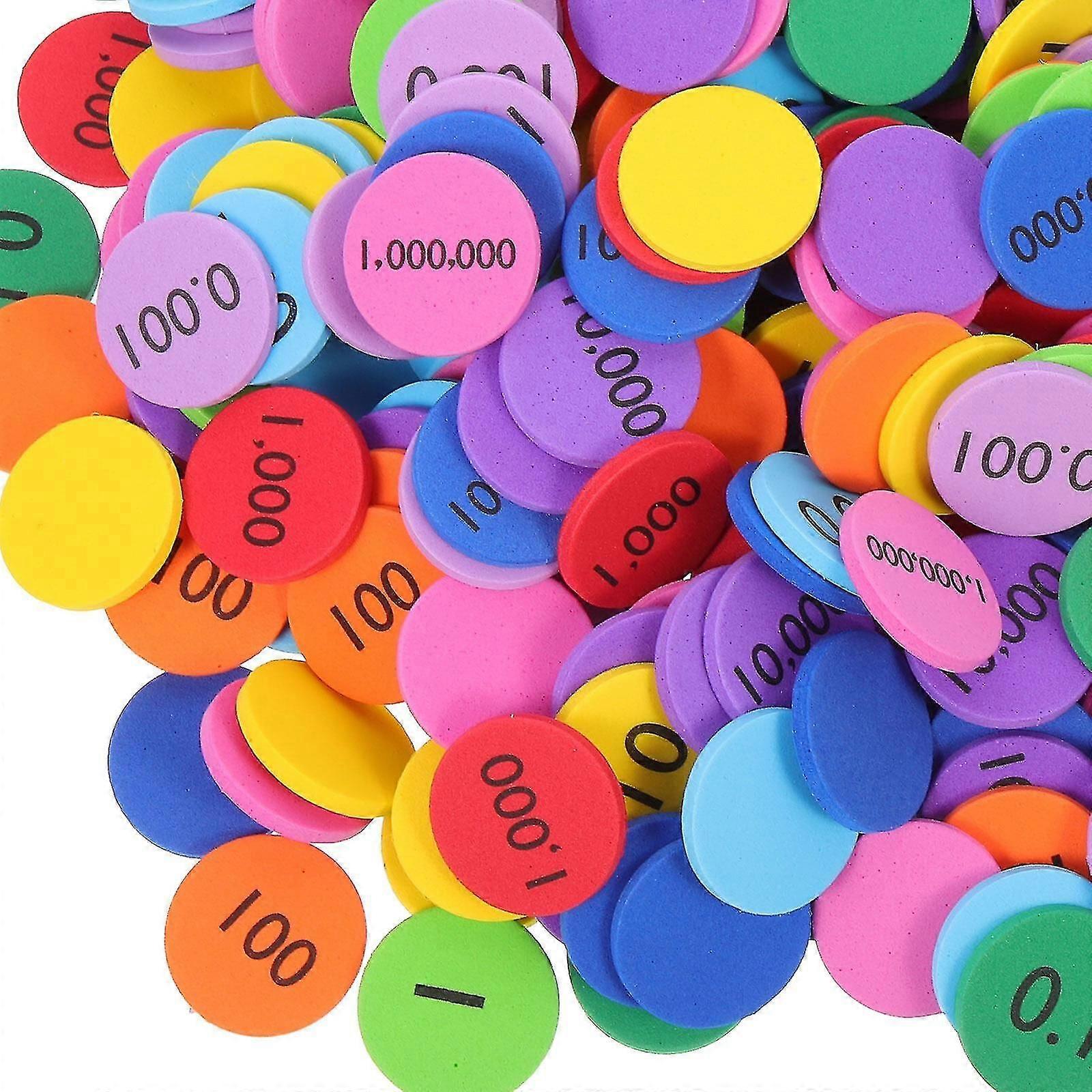 160pcs Valeur de position Disques arithmétiques ronds Nombres Places Disques Eva Math Nombre Disques-Yvan