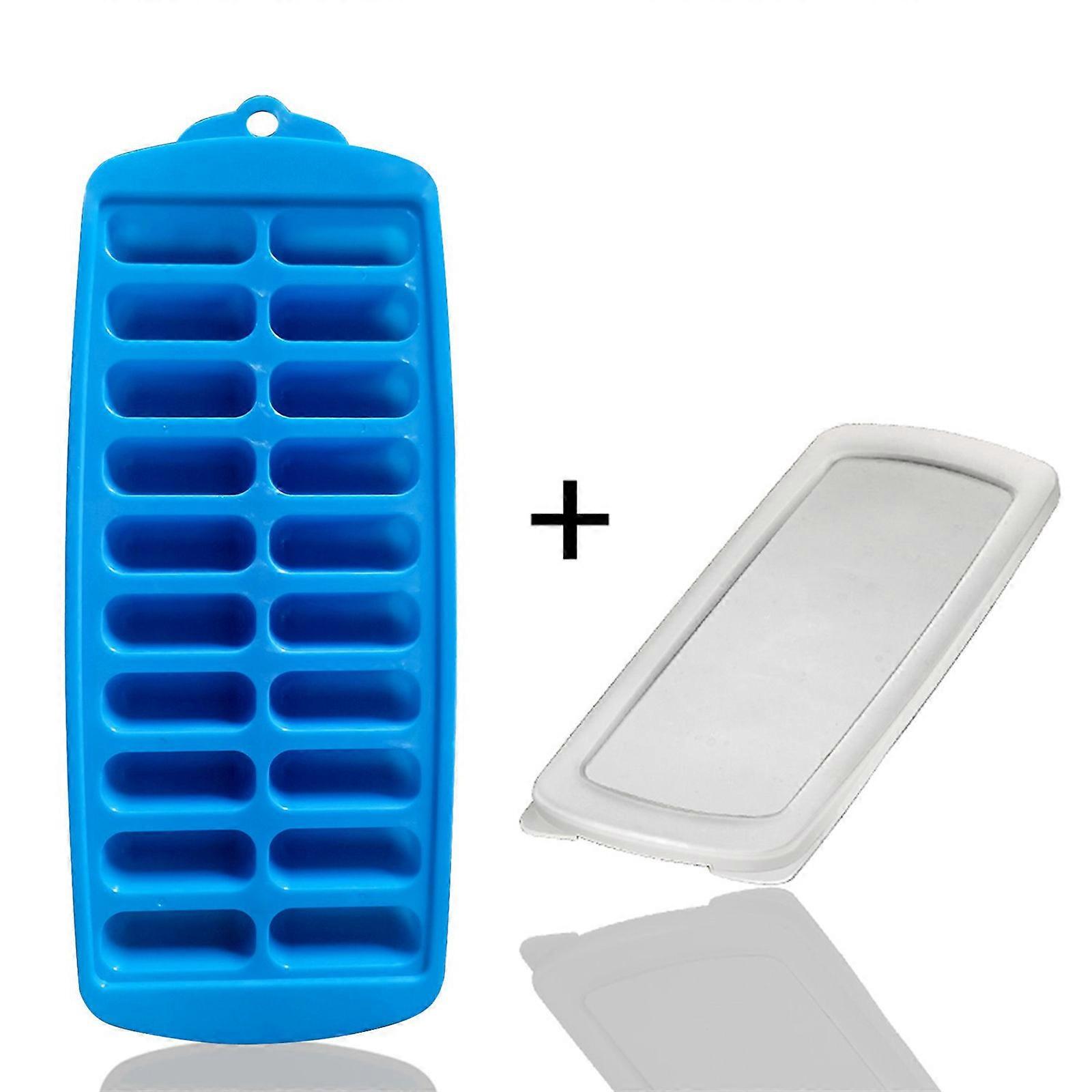 Plastic Ice Cube Molds Ice Cube Tray with Lid TPR Bar Tool Ice Mold Easy Release Ice Cube Box Plastic Material for Ice