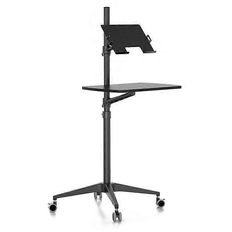 UT-2 Aluminum Alloy Rod Laptop Monitor Holder Floor Stand Adjustable Working Station with Rollers
