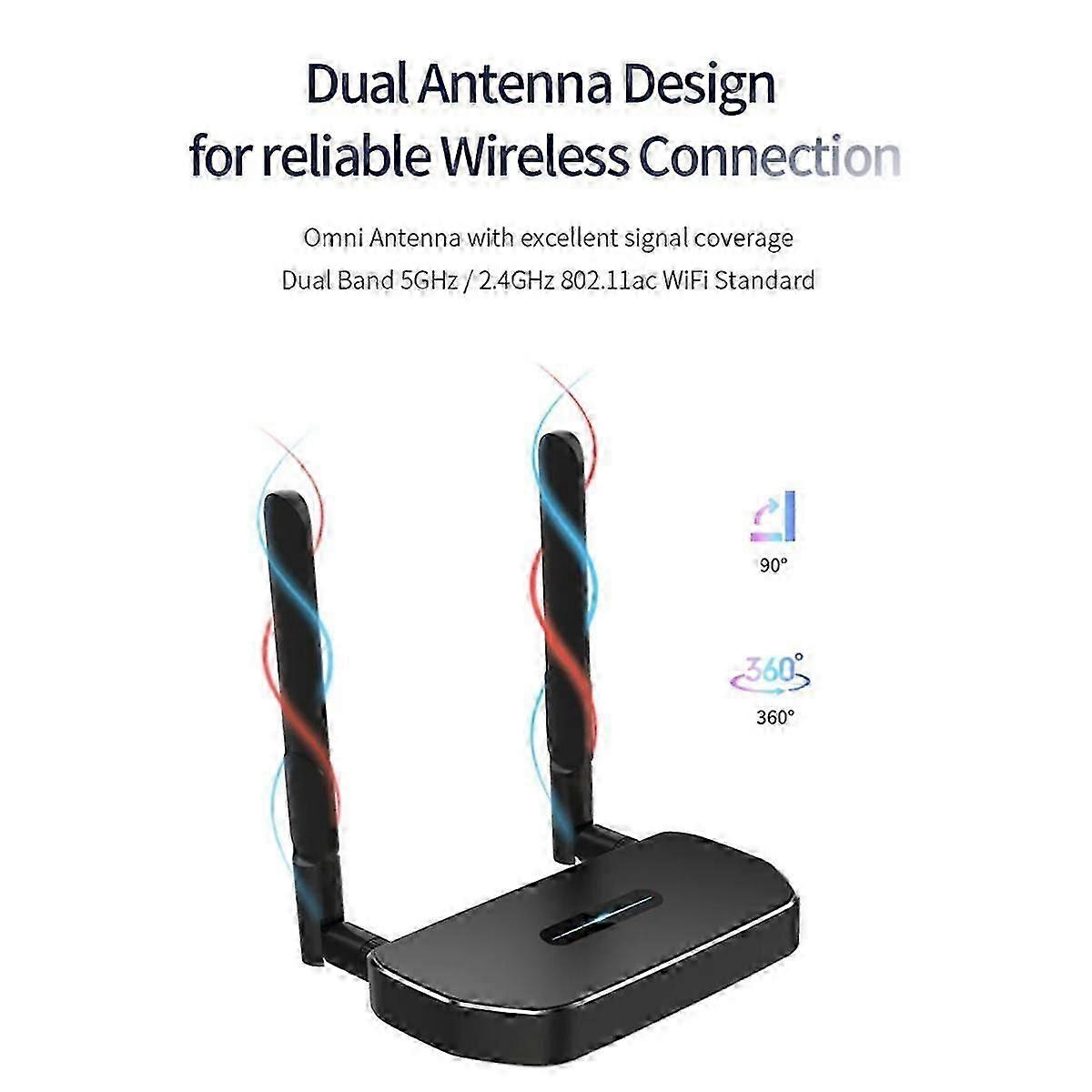 5G 4K Wireless -Compatible Video Transmitter Receiver Extender Display Kit Adapter Dongle for TV St