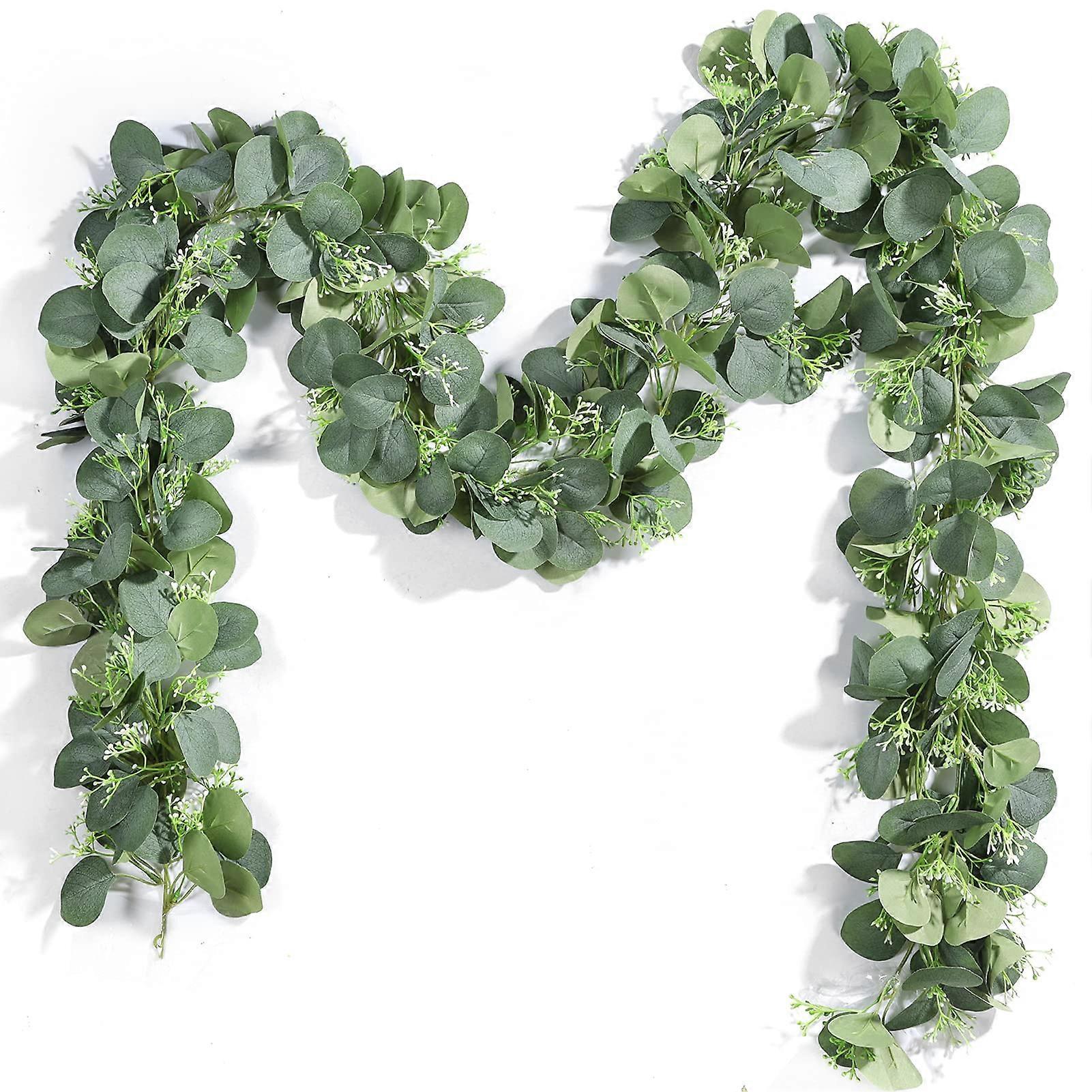 2 Pack 13ft Seeded Eucalyptus Garland for Wedding Backdrop, Table Centerpiece, Party Decor