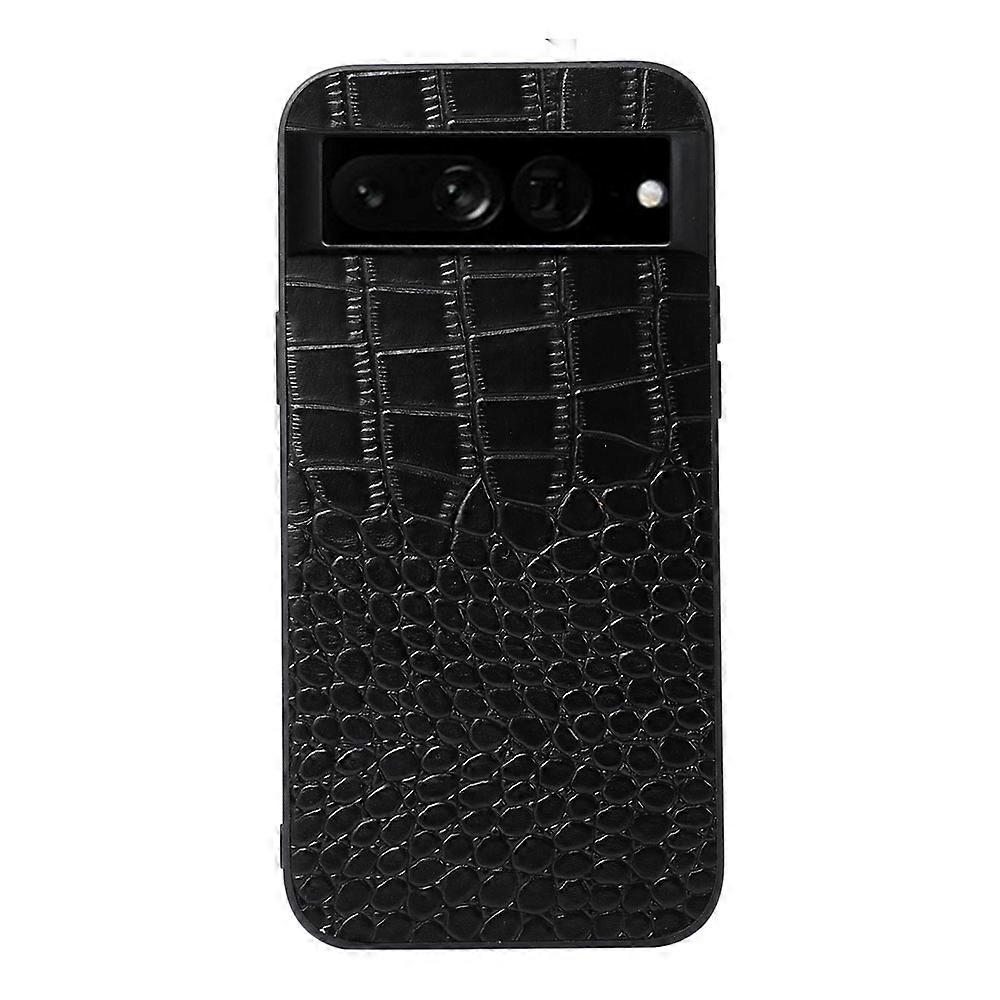 For Google Pixel 7 Pro 5G Crocodile Top Layer Cowhide Leather Phone Case