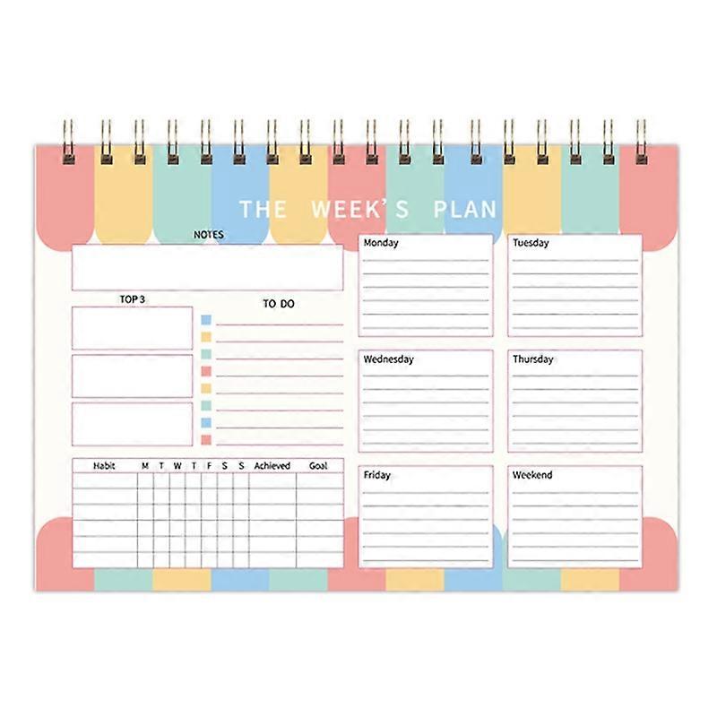 A5 Weekly Planner Notebook Waterproof Planner Coiled Clocking Memo