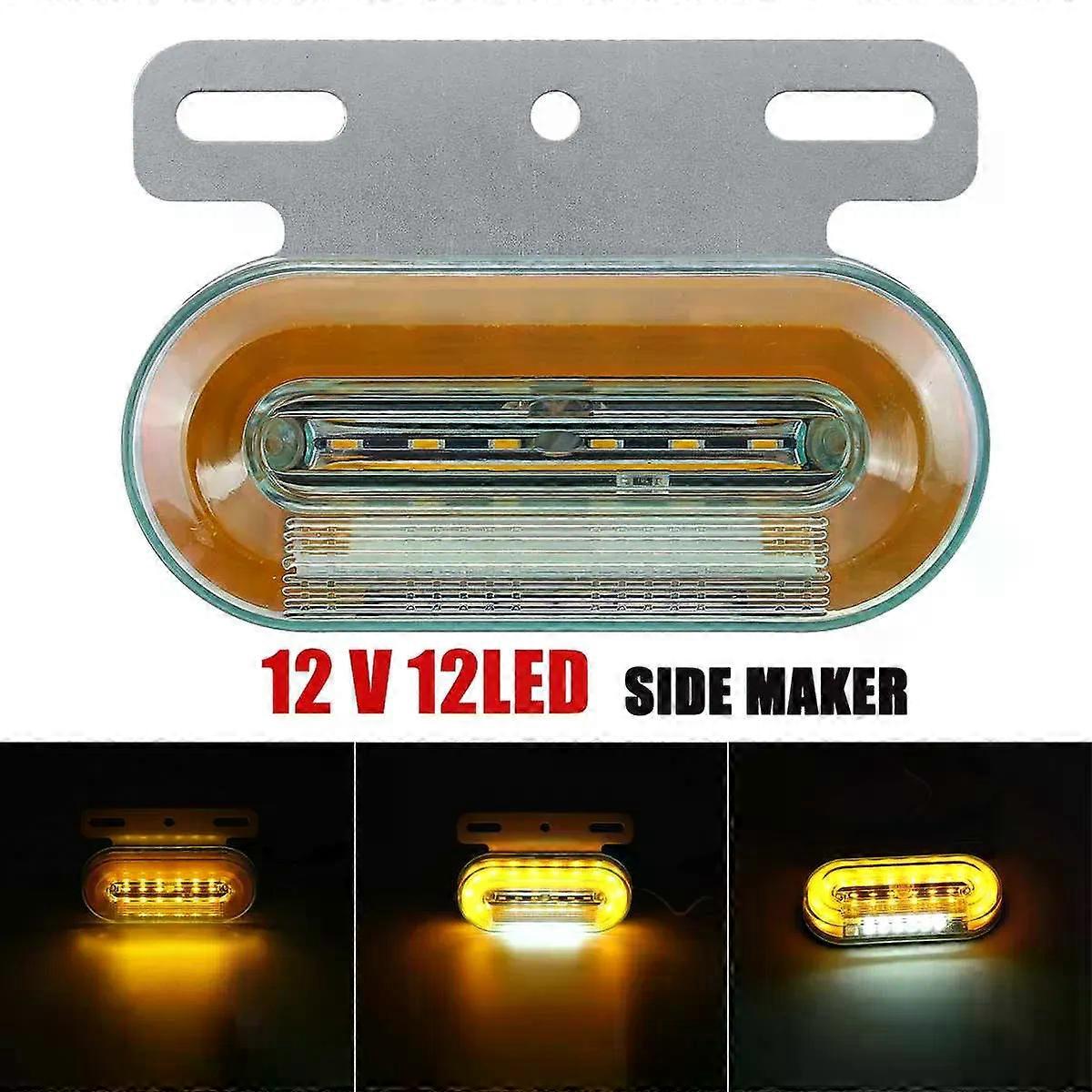 1/2PCS 12V 12LED Side Marker Lights Car External Lights Signal Indicator Lamps Warning Tail Light 3 Modes Trailer Truck Lorry