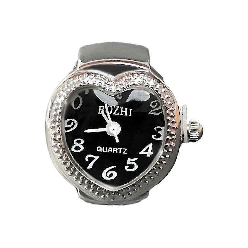 Inima în formă de inel ceas pentru femei bărbați analog cuarț ceas cifre arabe cadran