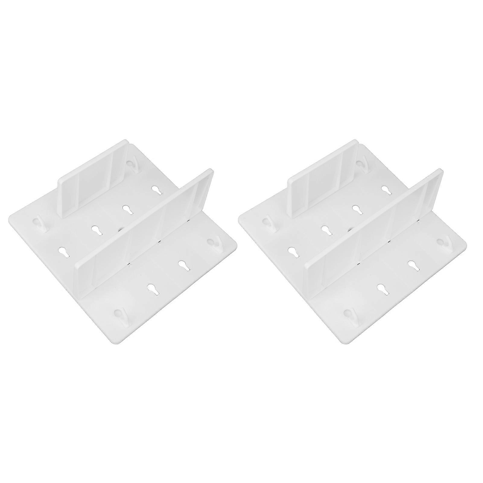 2pcs White Adjustable Plastic Wall Mount Pegboard Organizer Set