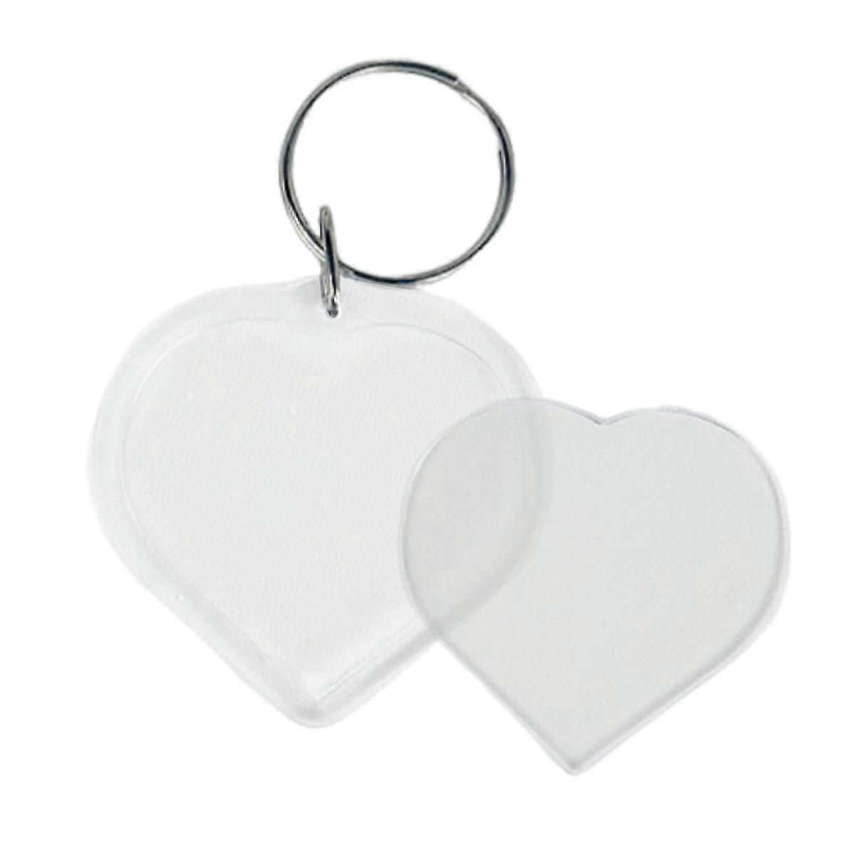 Rectangular Acrylic Keychain Transparent Blank Keychain Head Sticker Photo Key Chain Pendant Charms Photo Frame