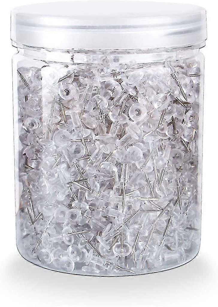Push Pins 600 Count, Standard Clear Drawing Pins Steel Point Thumb Tacks