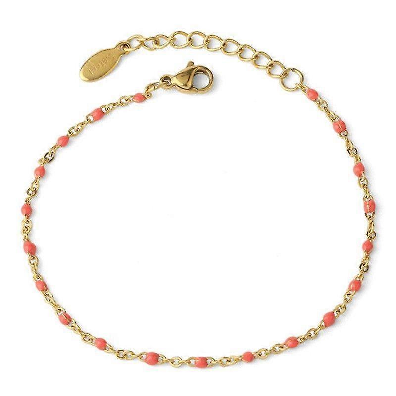 ゴールドビーズブレスレット、18Kゴールドメッキ手作りかわいいサテライトダイヤモンドカットオーバルとラウンドビーズロープチェーン女性用可憐なブレスレットタイプ2