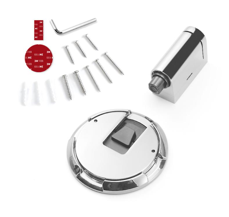Self-Locking Door Stopper With Adjustable Height color Bright Chrome