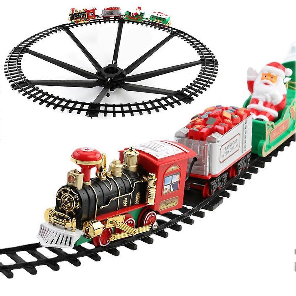 Electronic Toys for Under The Tree, Christmas Train Set with Lights and Sounds, Adjustable Sound Railway Tracks Sets, Battery Operated, Durable