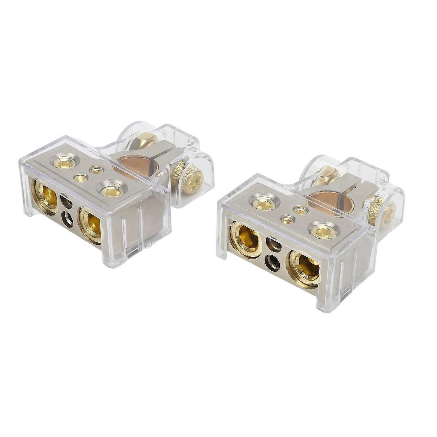 2 Pcs Battery Terminal Connectors 0/2/4/6/8AWG with Shims Protector Cover for Cars Caravans RVs Truc