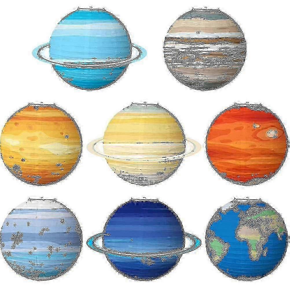 8pcs Planet Decorations Space Paper Lantern Planets Lanterns Outer Space Party Decor