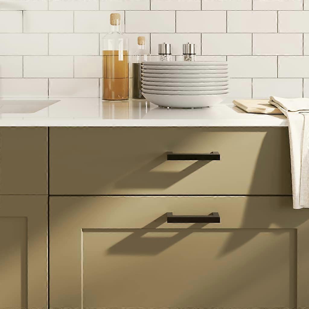 家具把手 10 件黑色 96 毫米 不锈钢