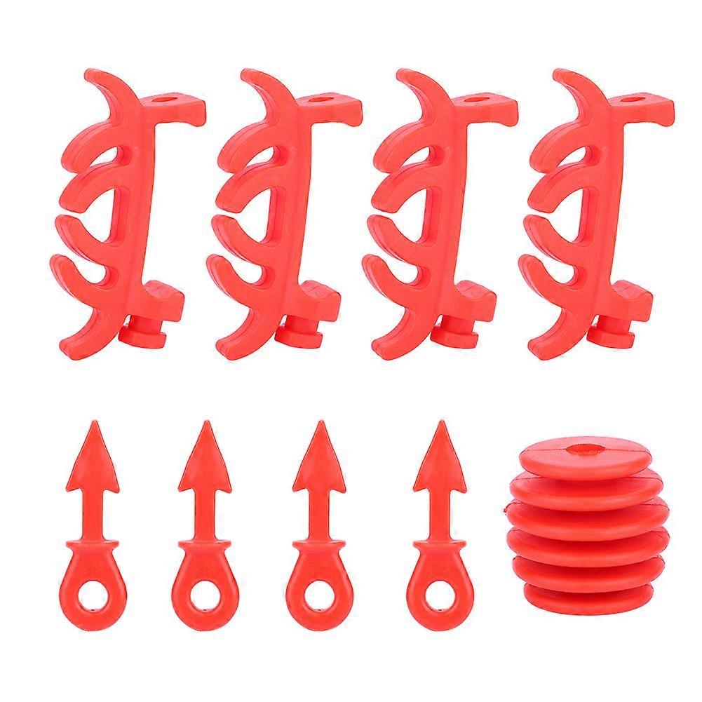 9pcs Archery Compound Bow String Silencer Hair Dampener Accessory for Hunting (Red)