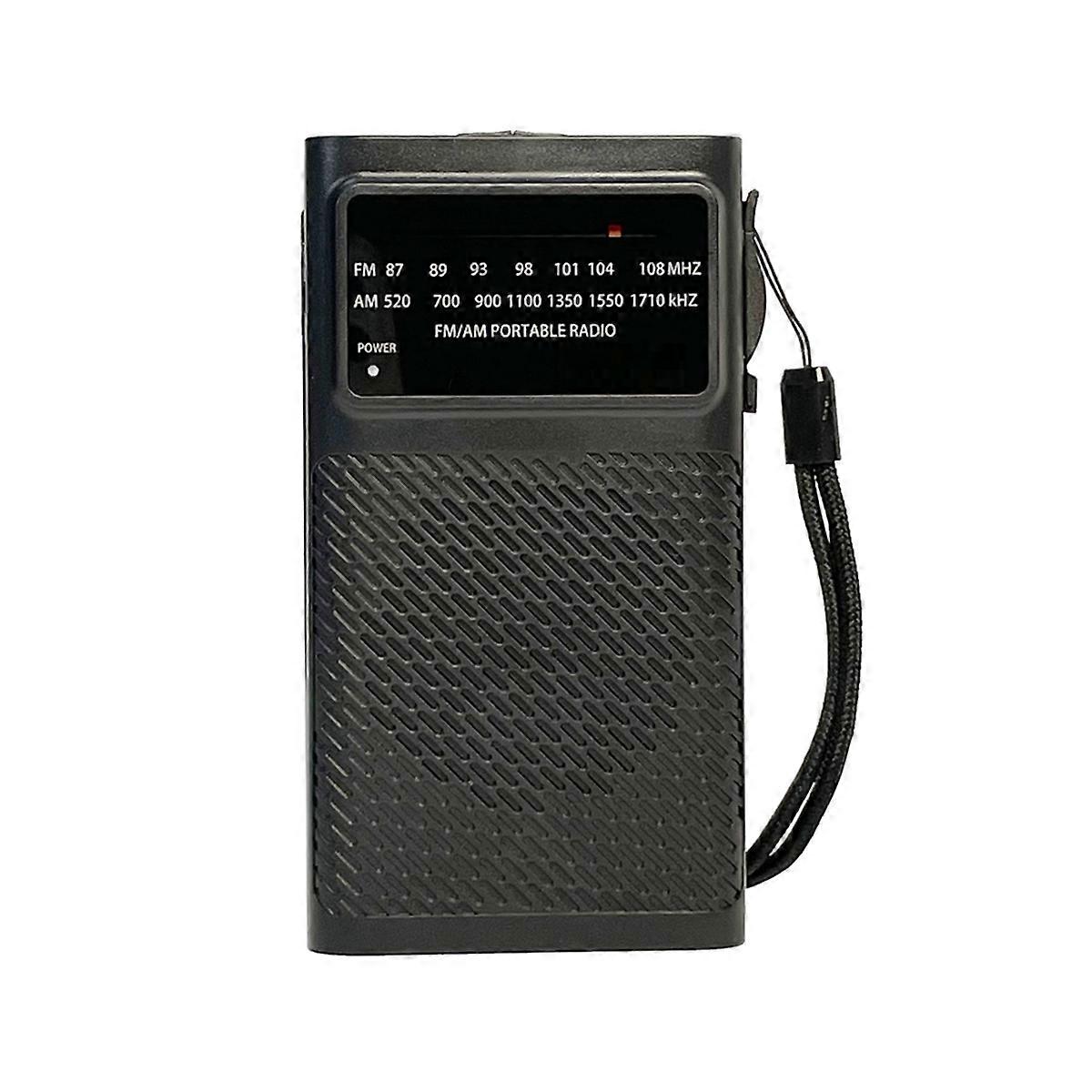 Portable Radio AM FM Battery Powered Radio with Loud Speaker Headphone Port Small Radio Back Clip