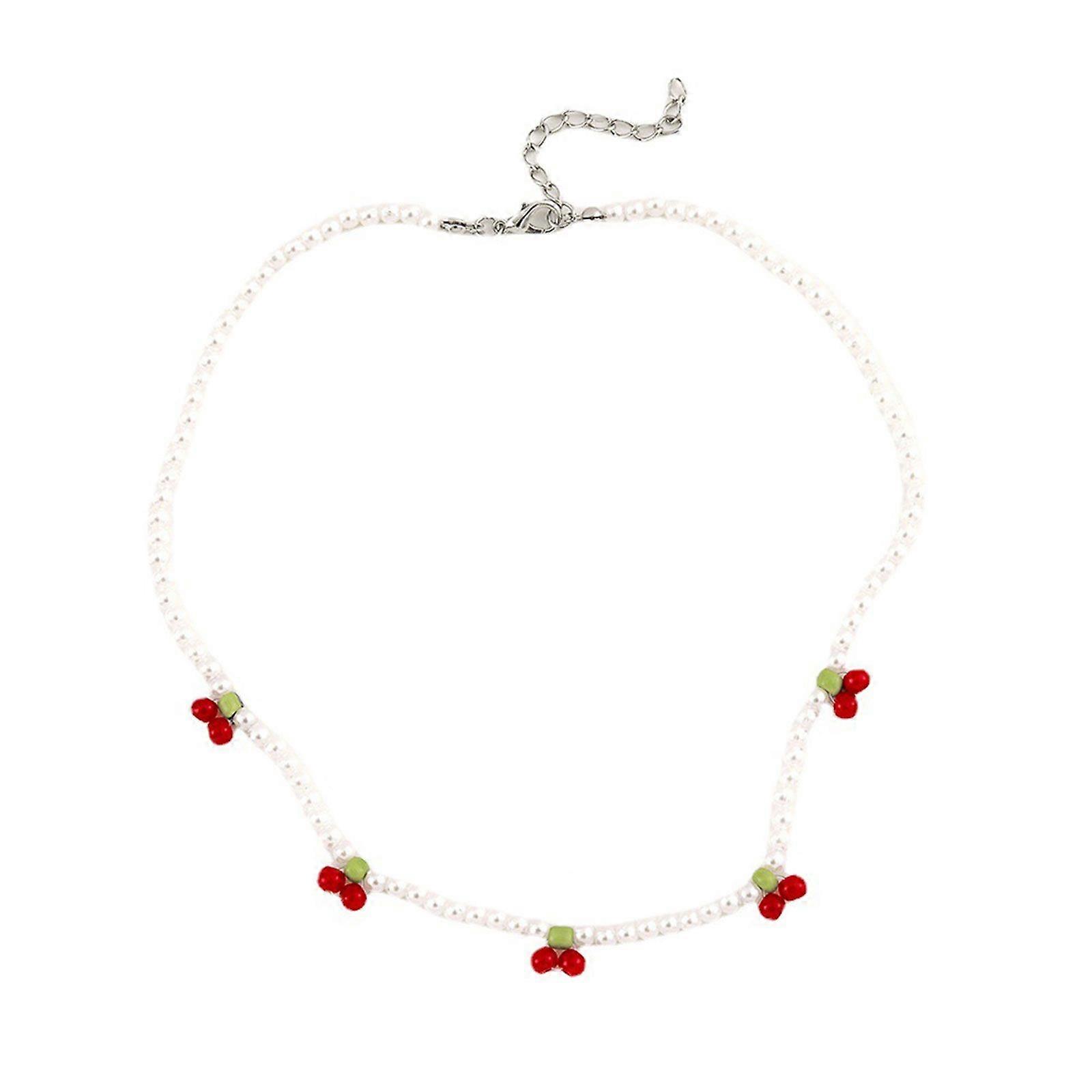 Cherry Pearl Necklace Chain Highlight Your Different Dressing Up Charming
