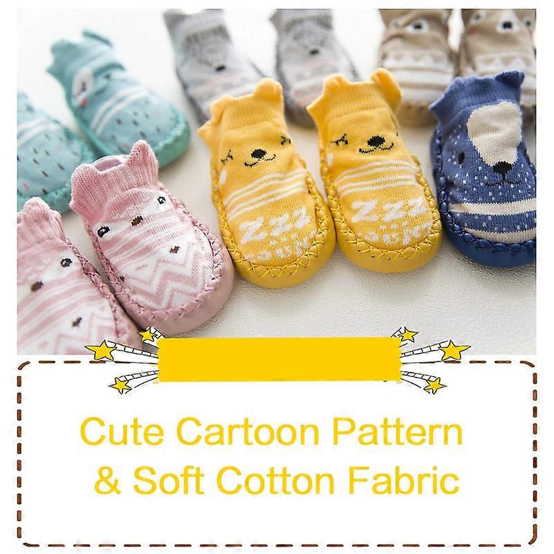baby med gummiprikker såler anti-skli myk såle søte tegneserie gulvsokker for barn spedbarn småbarn
