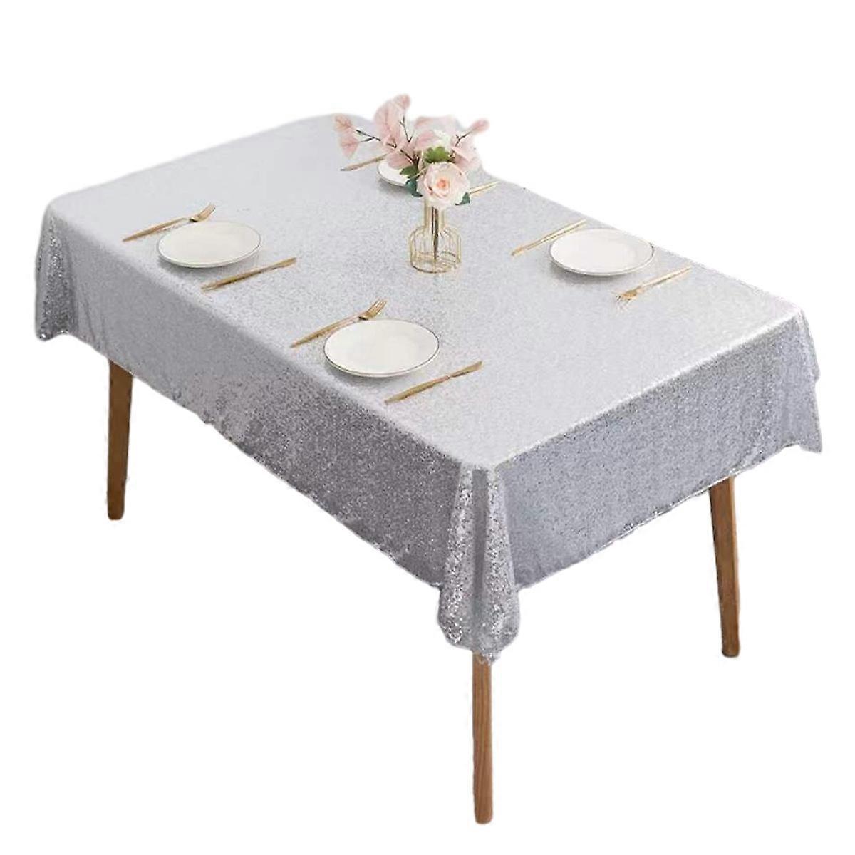 Tablecloth Rectangular silver sequin tablecloth sequin linen sequin tablecloth Wedding sequin tablecloth