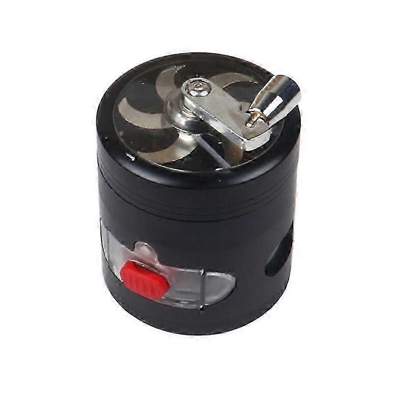 4 Layers Grinder Hand Cranked Clear Top Crusher Crusher Crank Pollinator With Drawer Spice Grinder,B